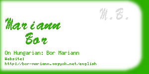 mariann bor business card